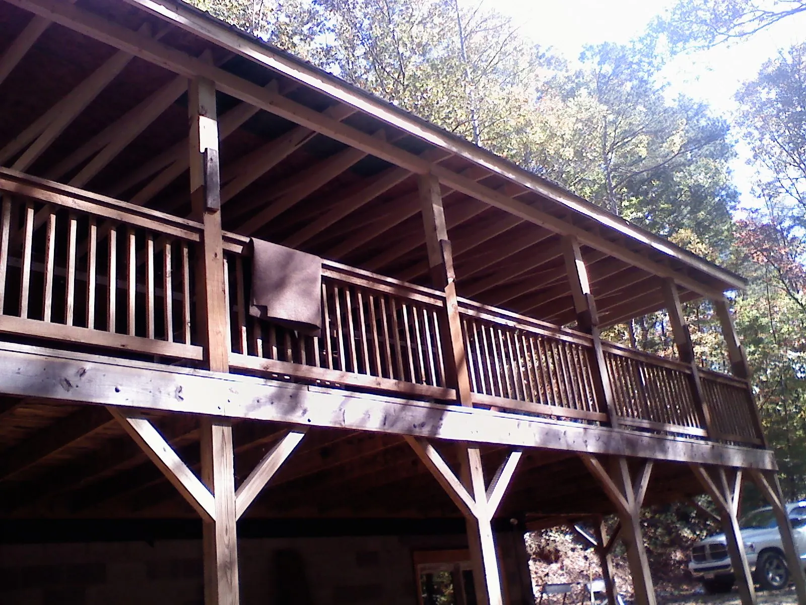 Timber framing under a new elevated porch and deck — Roof Leak Repair in Downers Grove by Roofing Brothers